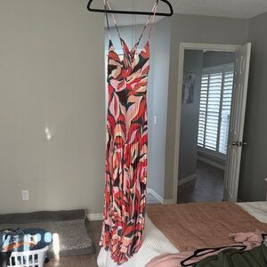 Astr Multicolor Strappy Maxi Dress